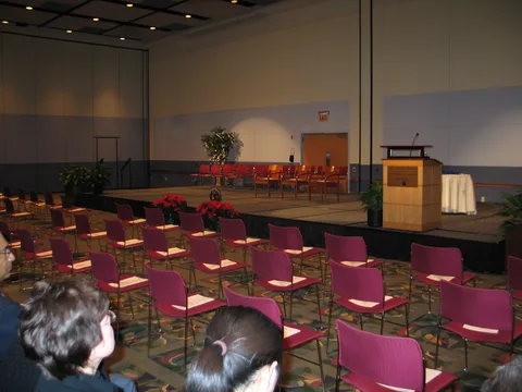 These chairs sat empty before as the scholars lined up in the hall. 