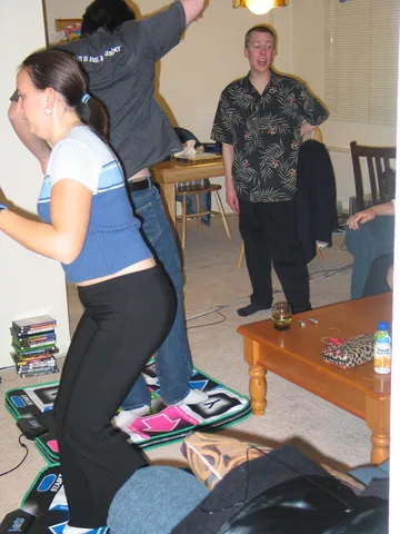 John Silvestri was no match for Sarah Duncan in this DDR war. 