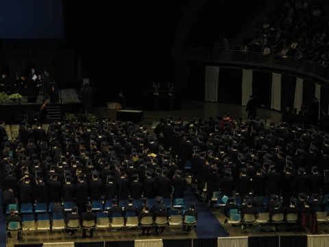 Unlike the ceremony at the University of New Hampshire, Penn State's ceremony included reading the names of everyone who attended. 