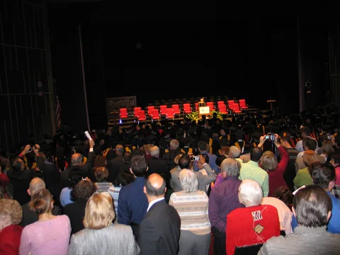The fourth processional of the weekend began, as usual, with those of lowest academic standing first. 