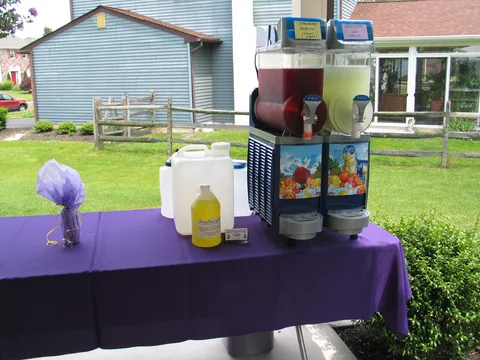 A margarita maker and a dacquiri machine were ordered to provide fresh beverages throughout the length of the party.