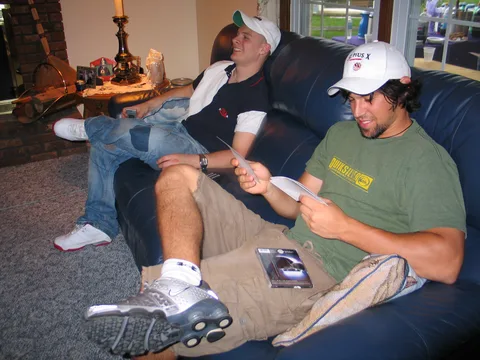 For some reason, Tony Hoffman and Michael Curry watched TV inside while everyone else was having fun.