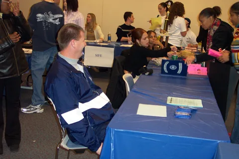 Ed Decker staked out a spot at one of the fair's booths as well. 