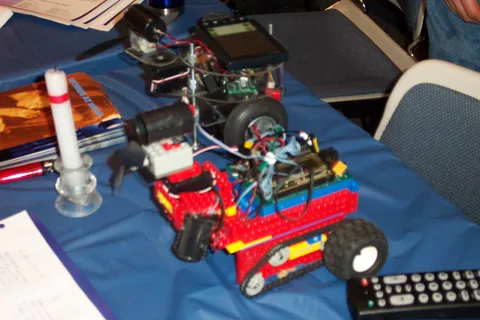 Robots that were used in previous Trinity College Firefighting Robot Contests were on display. 