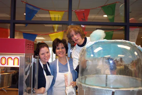The student life staff was hard at work serving popcorn and cotton candy for most of the day. 