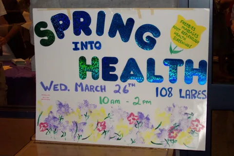 This sign advertised the health fair well in advance of the event.
