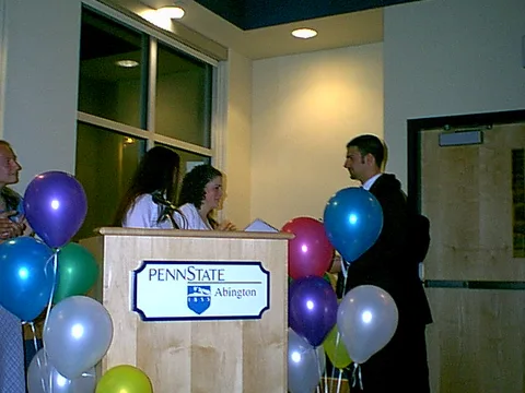 Yet another view of Drew's award presentation.