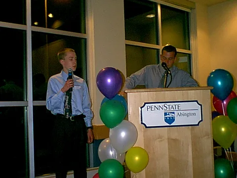 Another view of Steve Sokolowski being inaugurated by Chris Brown.