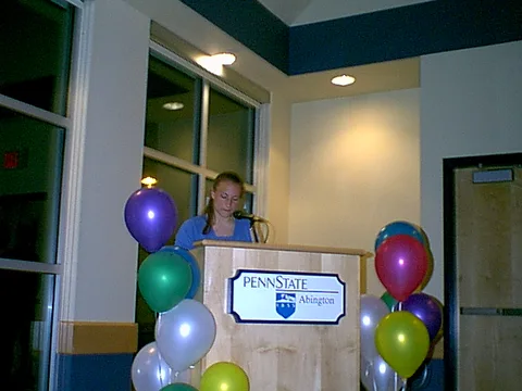 Bridget has a few words to say during the ceremony.