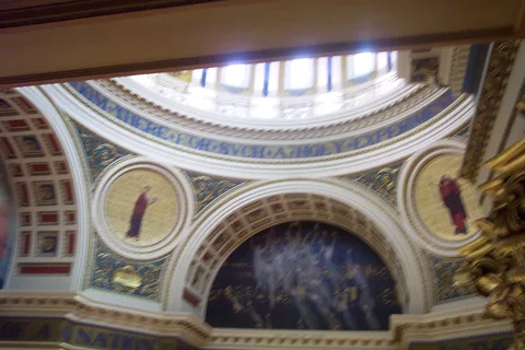 This is the main dome of the capitol building, viewed from a balcony on the third floor.
