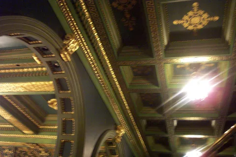 The ceiling of one of the corridors on the third floor of the building.