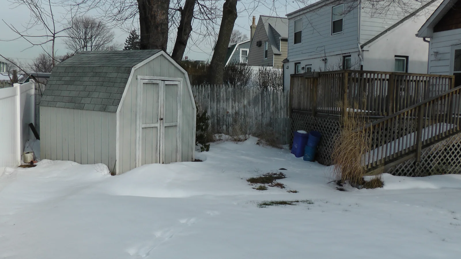 A view of the shed and the handicapped ramp.