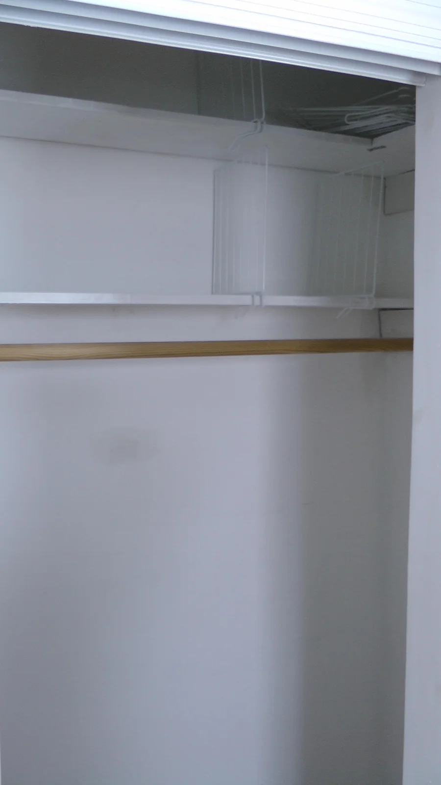 The closet in the master bedroom.