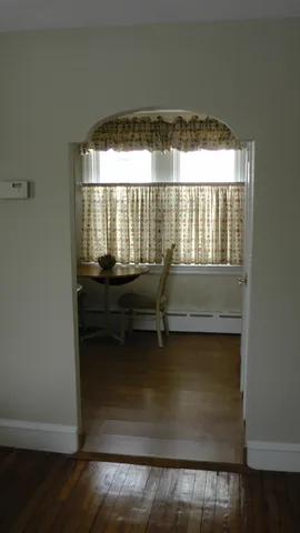 This arch separates the dining room from the kitchen.