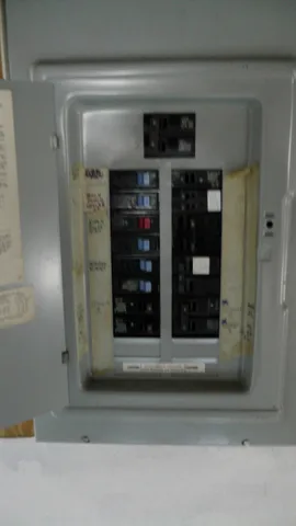 A view of the house's circuit box.