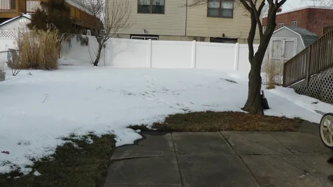 The spacious backyard occupies two lots.